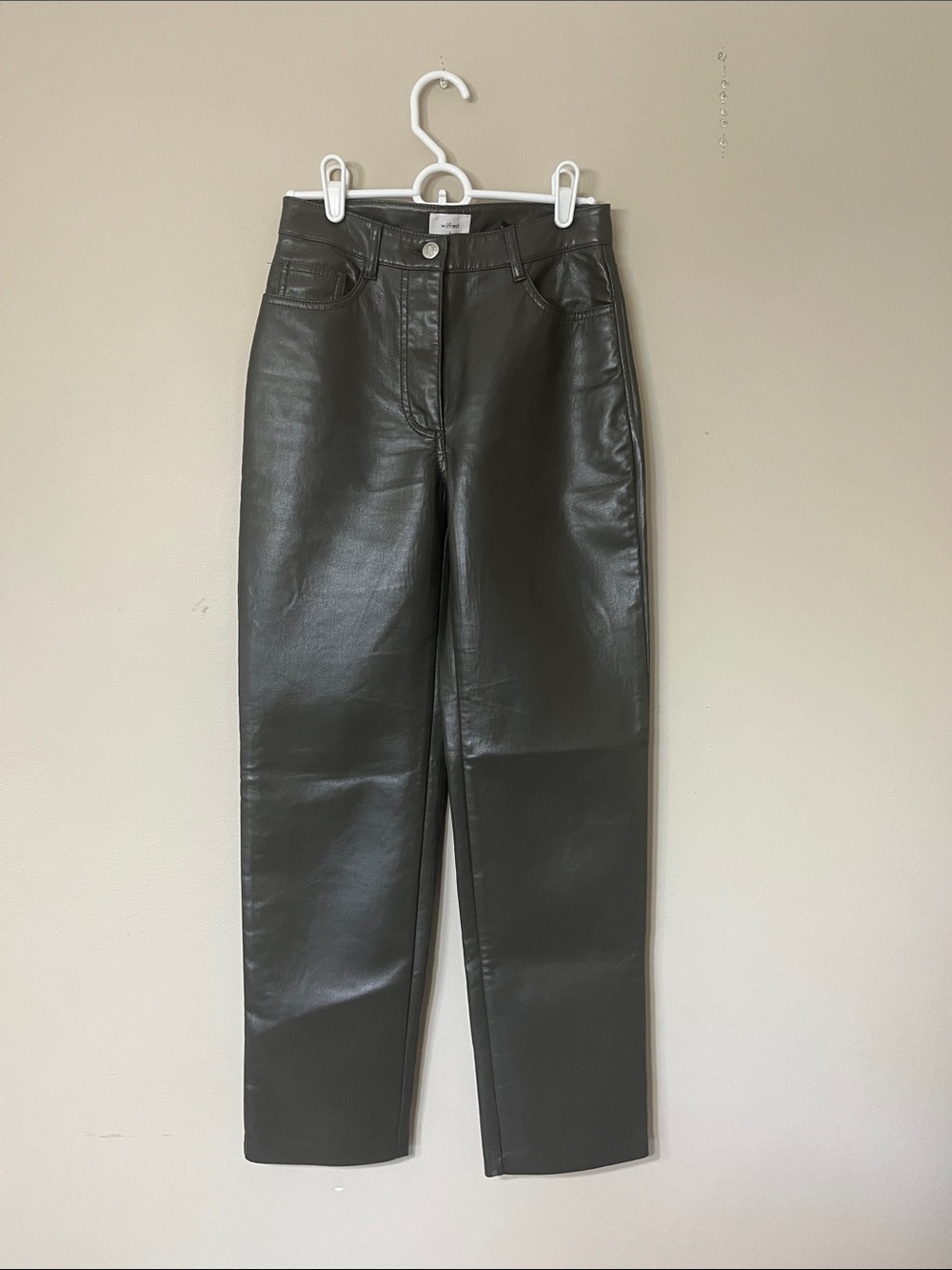Wilfred Brown  Faux Leather Straight Leg Pants